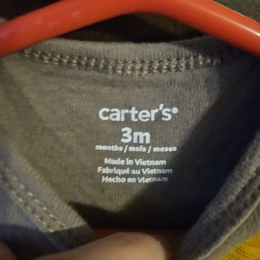 Carter's Gray Baby Onesie With Construction Equiptment